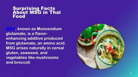 Is There MSG in Thai Food?